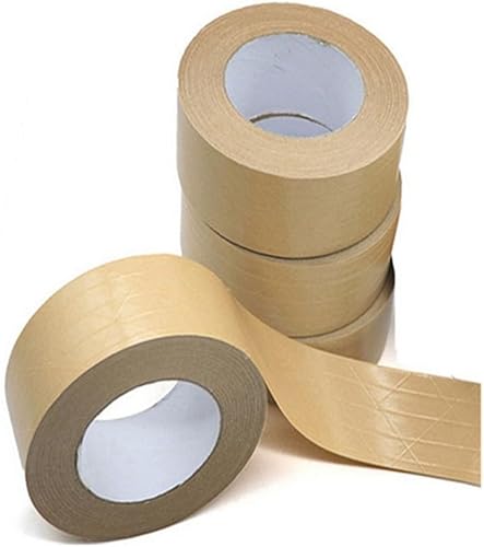 Miniatura 3 de Cinta de embalaje de papel kraft de 2 pulgadas x 50 yardas, cinta de embalaje marrón resistente, recambios de cinta de sellado de caja de escritura