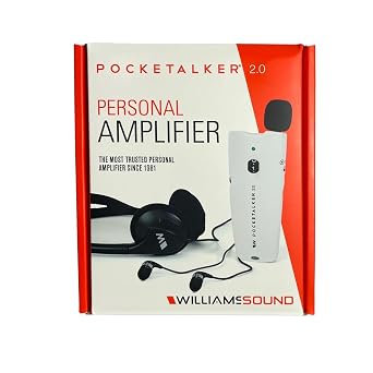 Williams Sound Pocketalker 2.0 Hearing Amplifier | Easy-to-Use Hearing Amplifier for Seniors | Amplified Sound Assistive Listening Device only - No accessories included