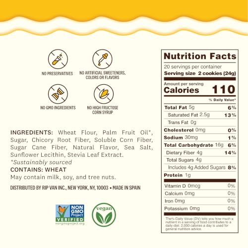 Image of Rip Van LEOs - Golden Vanilla Sandwich Cookies - Low Sugar Snack Cookies - Low Carb Snack - Diabetic Snacks - 40 Low Sugar Cookies (10 Packs of 1.69oz)