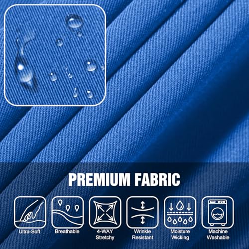 Dvoliaw Scrubs for Women Set, Sleeveless Stand-Up Collar Medical Nurse Uniform Top and Jogger Pants, 8 Pockets Sky Blue