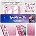 INFILAND Case for Samsung Galaxy Tab S10 Lite /S10 FE/ S9 FE 5G 10.9 Inch/Tab S9 11 Inch with S Pen Holder, Glitter Cute Cover with Sparkly Clear Back [Auto Wake/Sleep] for Girls Kids (Pink)