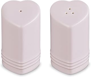 Stoneware Heart Shaped Salt & Pepper Shakers, 4 oz. Each, Shallot