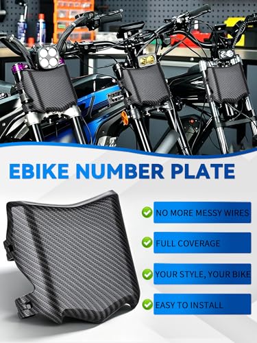 Image of Front Number Plate Universal for Ebike Imitation Carbon Fiber