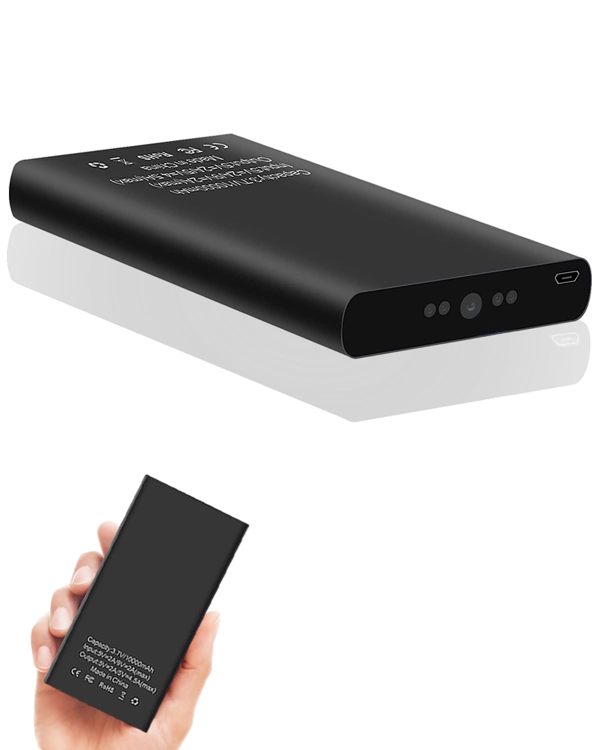 Mini Kamera 1080P Überwachungskamera,Tragbares Ladegerät Sicherheitskamera, Indoor/Outdoor Sicherheitskamera,Ohne WLAN