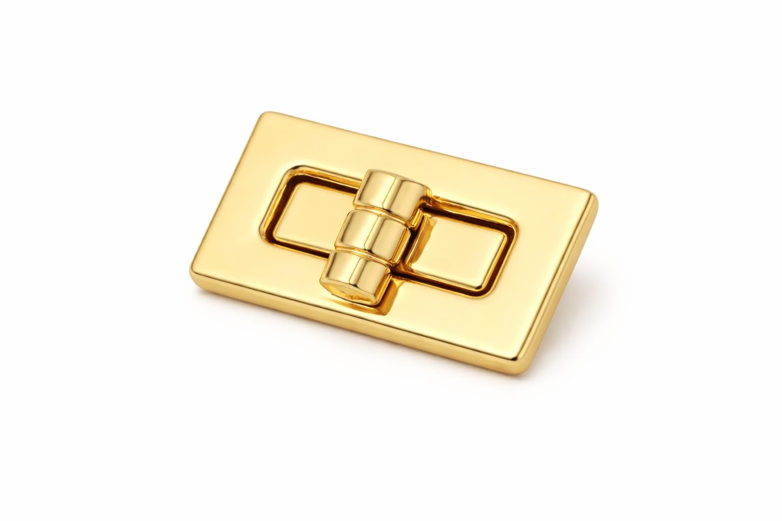 rectangle turn lock for bags pack of 5 | durable metal twist lock clasps for handbags, purses & leather craft | easy-install bag closure hardware for diy sewing projects (5, golden)