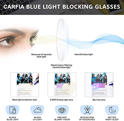 Image of CARFIA Cateye Womens Blue Light Blocking Glasses CA6205