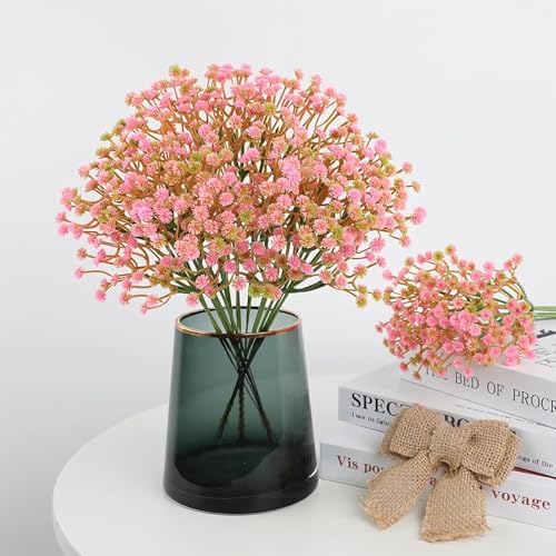 Image of VRB Dec 20 Pcs Artificial Baby's Breath Flower Bunch,Gypsophila Bouquets Flower Sticks for Vase,Flowers for Vases, Decoration Items for Living Room,Home Decor,Chritmas (20 Pcs - Pink Gypsophila)
