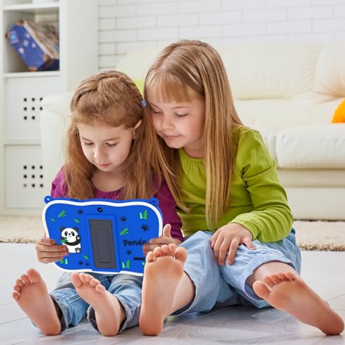 Image of VASOUN 7 inch Kids Tablet with Lanyard, Android 13 with 32GB Toddler Tablet,WiFi, Dual Camera,Time Limits, Age Filters,Parental Controls,Kids Software Pre-Installed with Silicone Case (Blue)