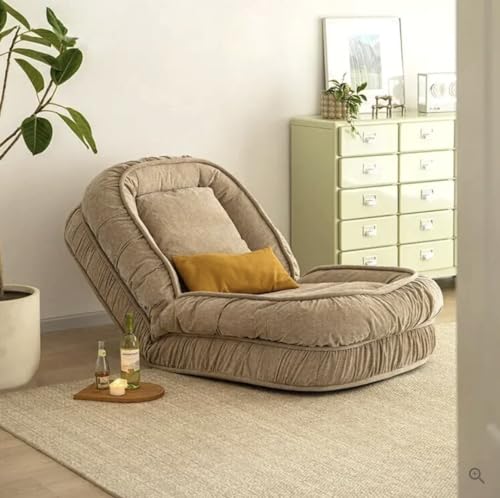 Image of 1 Seater Luxurious Human Dog Bed for People and Adults|Velvet Recliner Lounge Style Soft Human Dog Sofa with Plush Cushioning for Reading and Relaxation (Velvet Fabric, Beige)