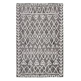 Alfombra de Rombos Gris y Blanca de algodón y poliéster de 160x230 cm - LOLAhome