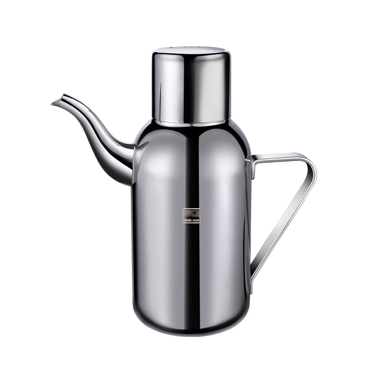 Dispensador de aceite de oliva de acero inoxidable, botella de cocina a prueba de fugas con boquilla antigoteo y asa para verter y dispensar fácilmente aceite y vinagre