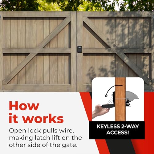 Gate Lock XLB – Secure Keyless Fence Lock and Latch with 2-Way Access – Strong Durable System for Theft Prevention and Home Security, Easy Installation on Wood or Vinyl Gates/Fences by Yardlock - Image 3