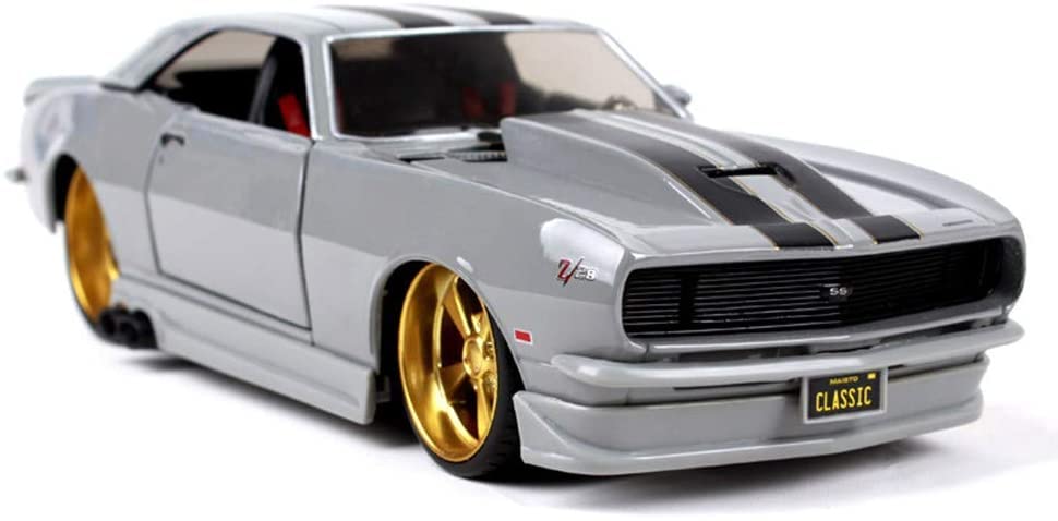 AMERTEER 1:24 Scale Die Cast Chevrolet Camaro Z28 | 1968 Vintage Muscle Car with Openable Doors & Pull Back Action | Metal Toy Cars for Adults, Kids, Boys & Girls, Perfect Birthday Gifts