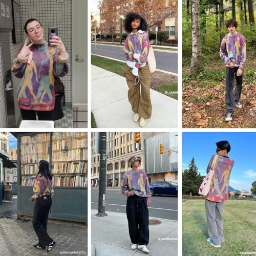 Aelfric Eden Neon Color Block Knit Sweater Casual Oversized Pullover4