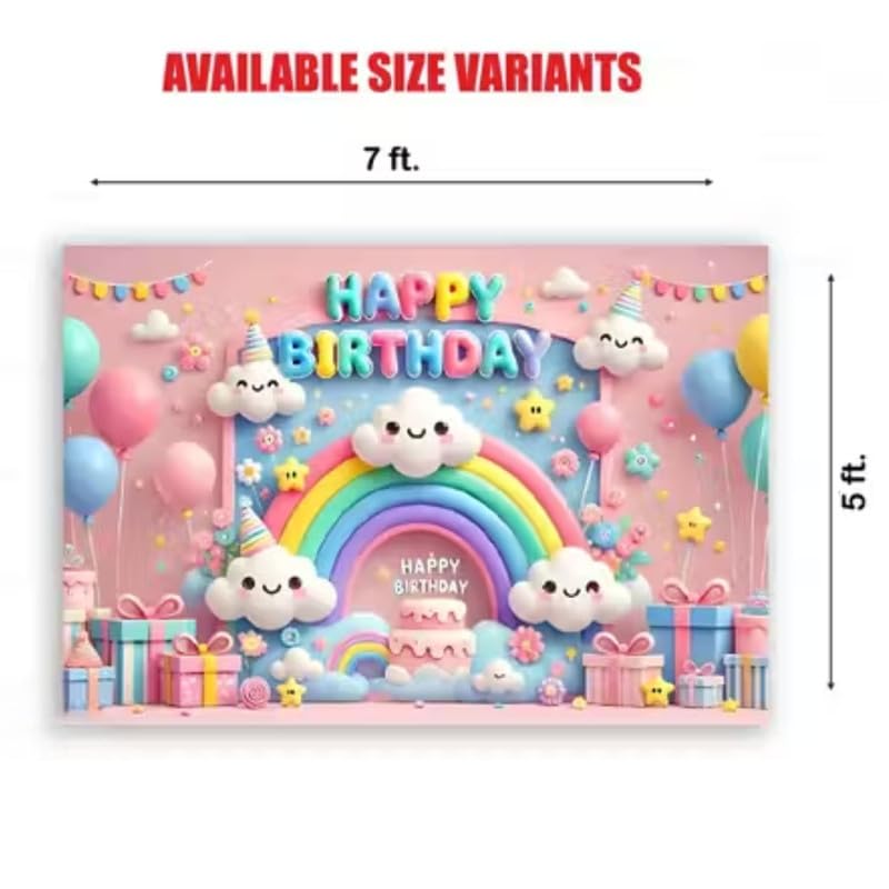 Image of Happy Birthday Backdrop & Curtain Cloth - Party Decoration for Kids | Photography Background & Birthday Curtains (Pack of 1)