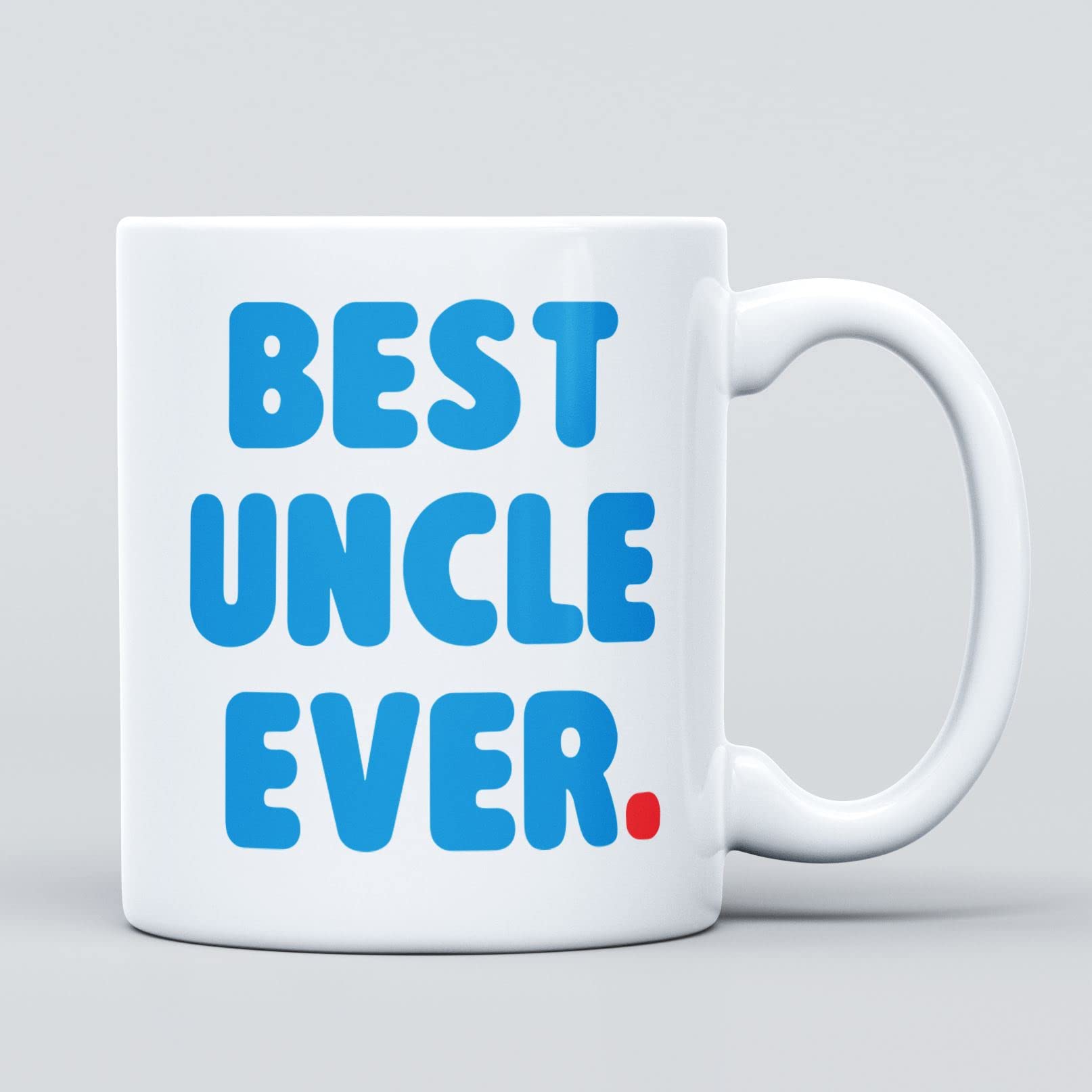 Panther Print Best Uncle Ever Large Heavy Duty Ceramic Bold Blue Novelty Funny Coffee Mug, Cup for Uncle – Gift for Birthday, Christmas, Congratulations - Gifts for Men