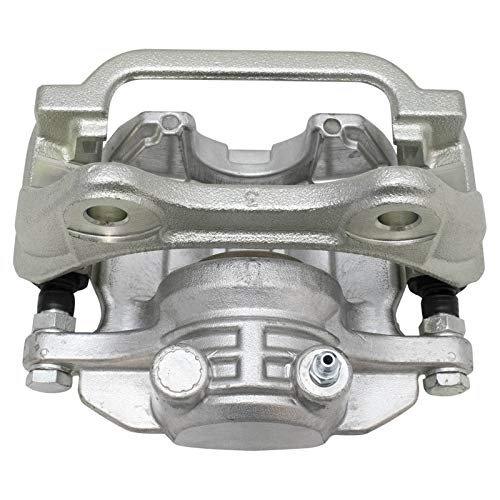 Image of TRQ Rear Driver and Passenger Side Brake Caliper Set Caliper Brackets Hardware Compatible with 06-11 Cadillac DTS RPO J55 Heavy Duty Brakes 8 Lug Wheels 03-06 GMC Sierra 1500 Single Piston Calipers