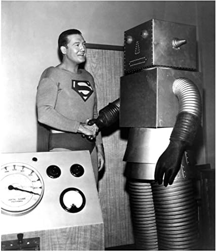 George Reeves 8 Inch X10 Inch Photo Superman Gone With The Wind Shaking Hands W Robot Kn At Amazon S Entertainment Collectibles Store