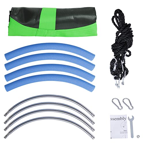 Super Deal 40 Inch Green Saucer Tree Swing Set For Kids Adults 800Lb Weight Capacity Waterproof Flying Swing Seat Textilene Fabric With Adjustable Hanging Ropes For Outdoor Playground, Backyard #TOP6