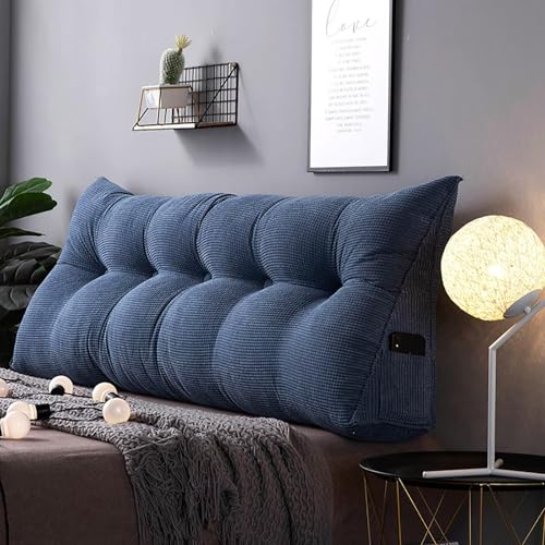 TESICA Large Headboard Wedge Pillow Triangular Bed Rest Reading Pillow Bolster Pillow for Sitting in Bed Backrest Positioning Support Long Pillow for Day Bed Bunk Bed