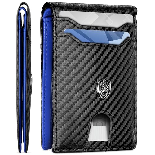 Image of ALPHA PAIR RFID Wallet for Men - Slim Wallet for Men - Men's Wallet with 10 Credit Card Holders and 1 ID Window - Men's Wallet with RFID Blocking Technology - Bifold Leather Wallet - Blue