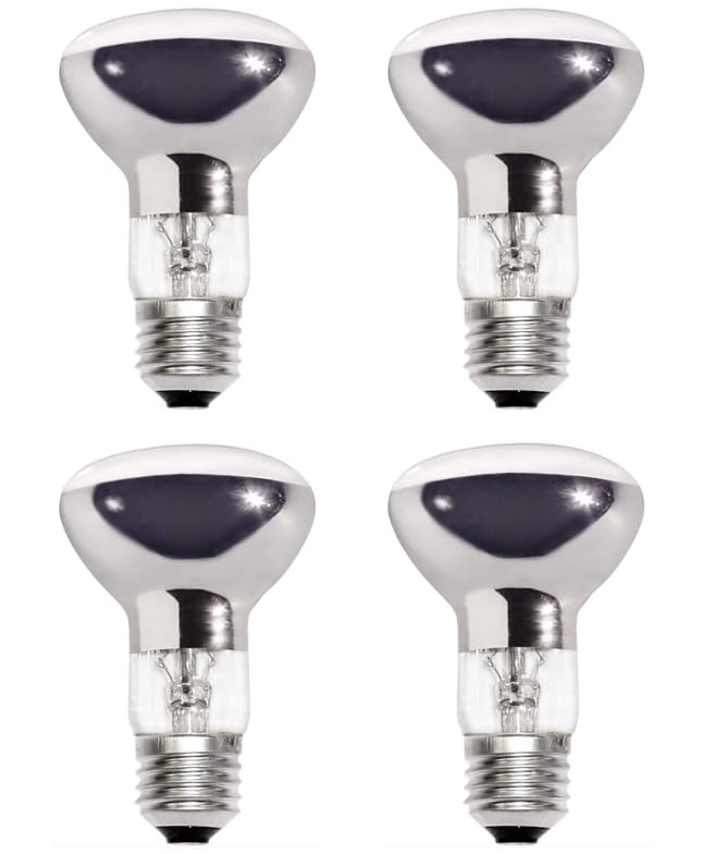 4 Pack R63 46W (60W Eqv) ES E27 Traditional Reflector Bulbs, Edison Screw, 100% Dimmable, 2800K Warm White, AC 220-240V, for Ceiling Pendants, Wall Lights and Clusters (63mm Dia)