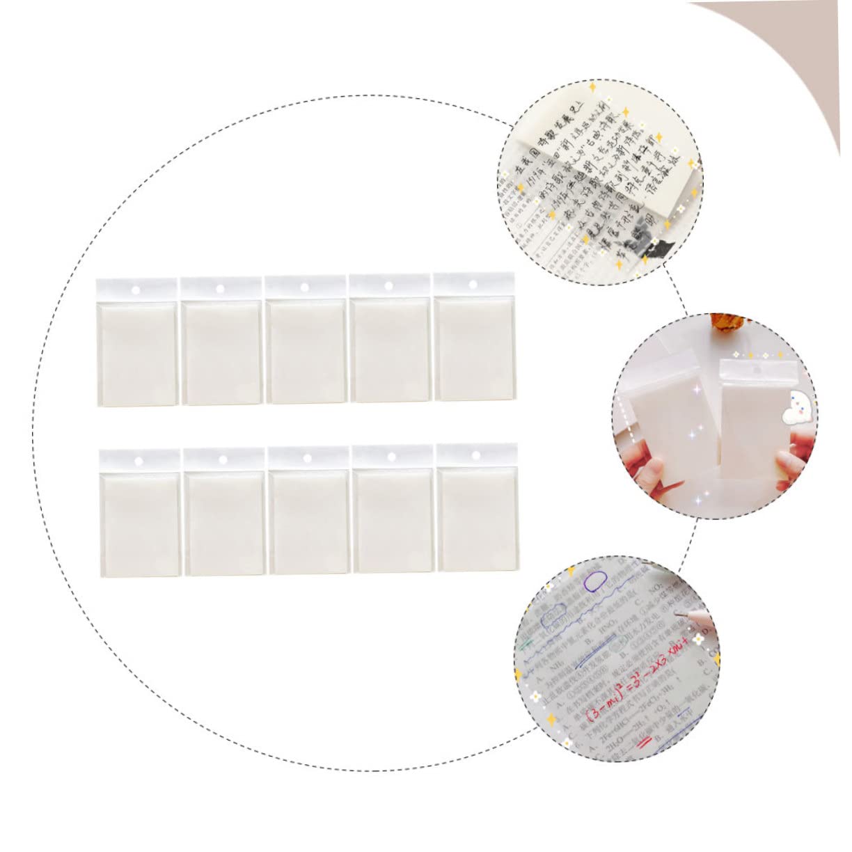 NOLITOY 30pièces Notes Autocollantes Transparentes Étanches Mémo Adhésif Pratique Pour Étudiants Et Bureau Pour Rappels Et Organisation