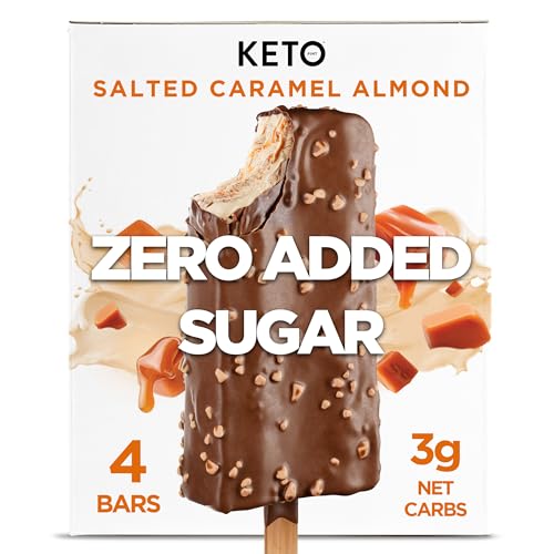 Keto Pint Zero Sugar Added Salted Caramel Almond Ice Cream Bars Keto Friendly, 3g Net Carbs 2.75 fl....