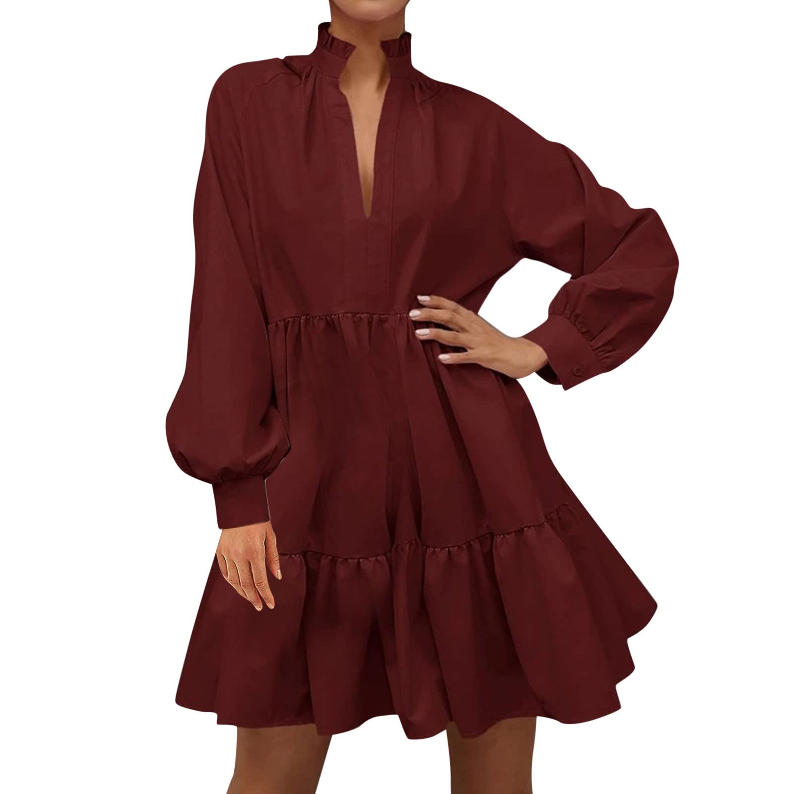 Robe tunique d'été fluide et ample à manches longues pour la plage - 8
