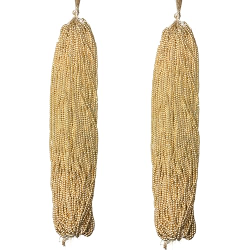 Image of (4mm, Pack of 2 Bunch) Aari Gold Bunch Beads for Embroidery Work, Jewellery Making, Arts and Crafts Kids DIY Making (2, 4mm)