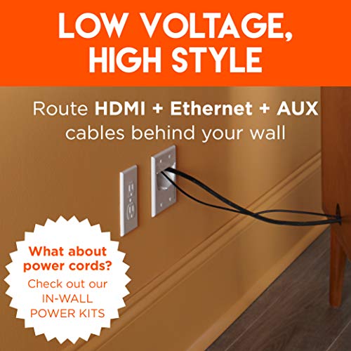 Echogear White In Wall Cable Hider For Wall Mount Tv - Dual Gang Pass Through Pair With Drywall Brackets Included - Manage 16 Low Voltage Cords Behind The Wall - Quick Install With Wall Template #TOP6