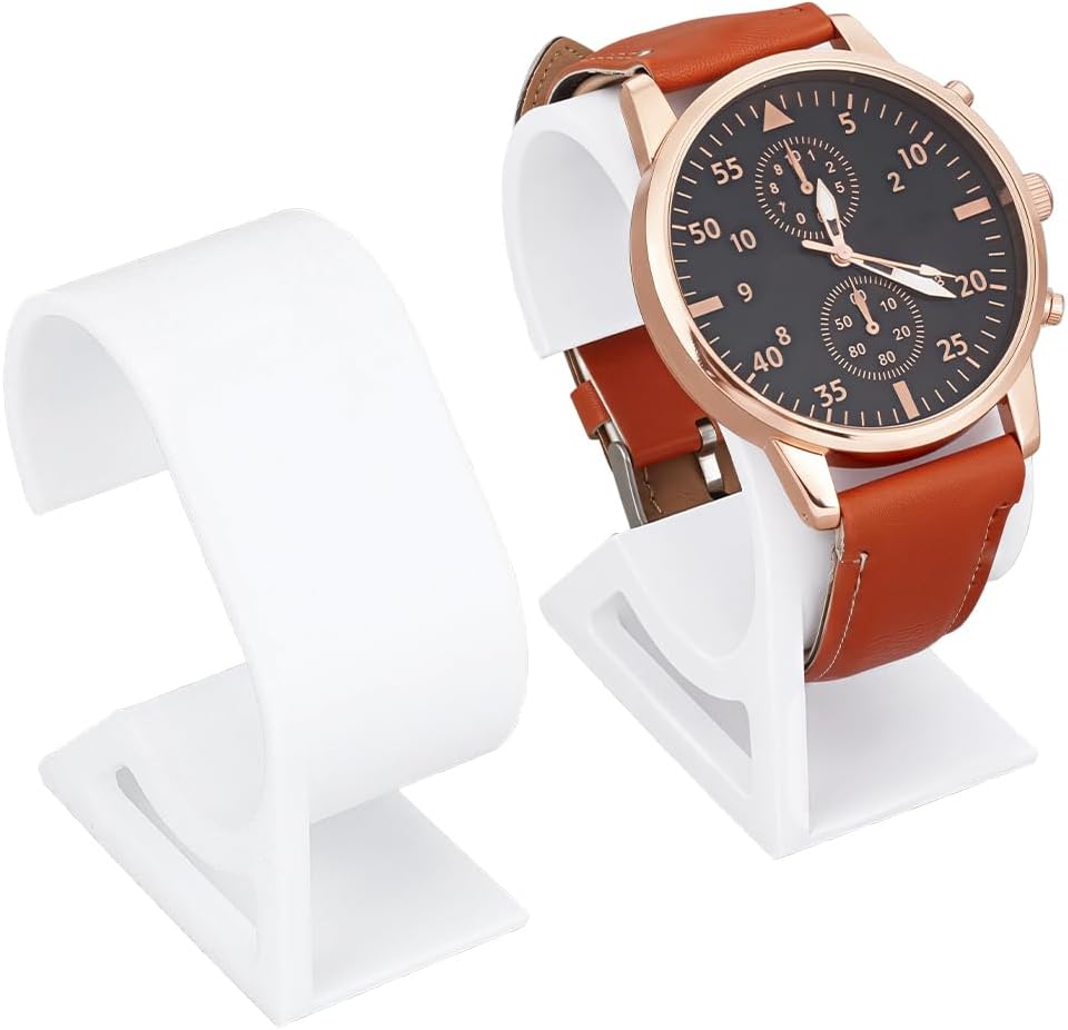PH PandaHall 2pcs White Watch Display Stand Single Watch Holder 6.7 inch