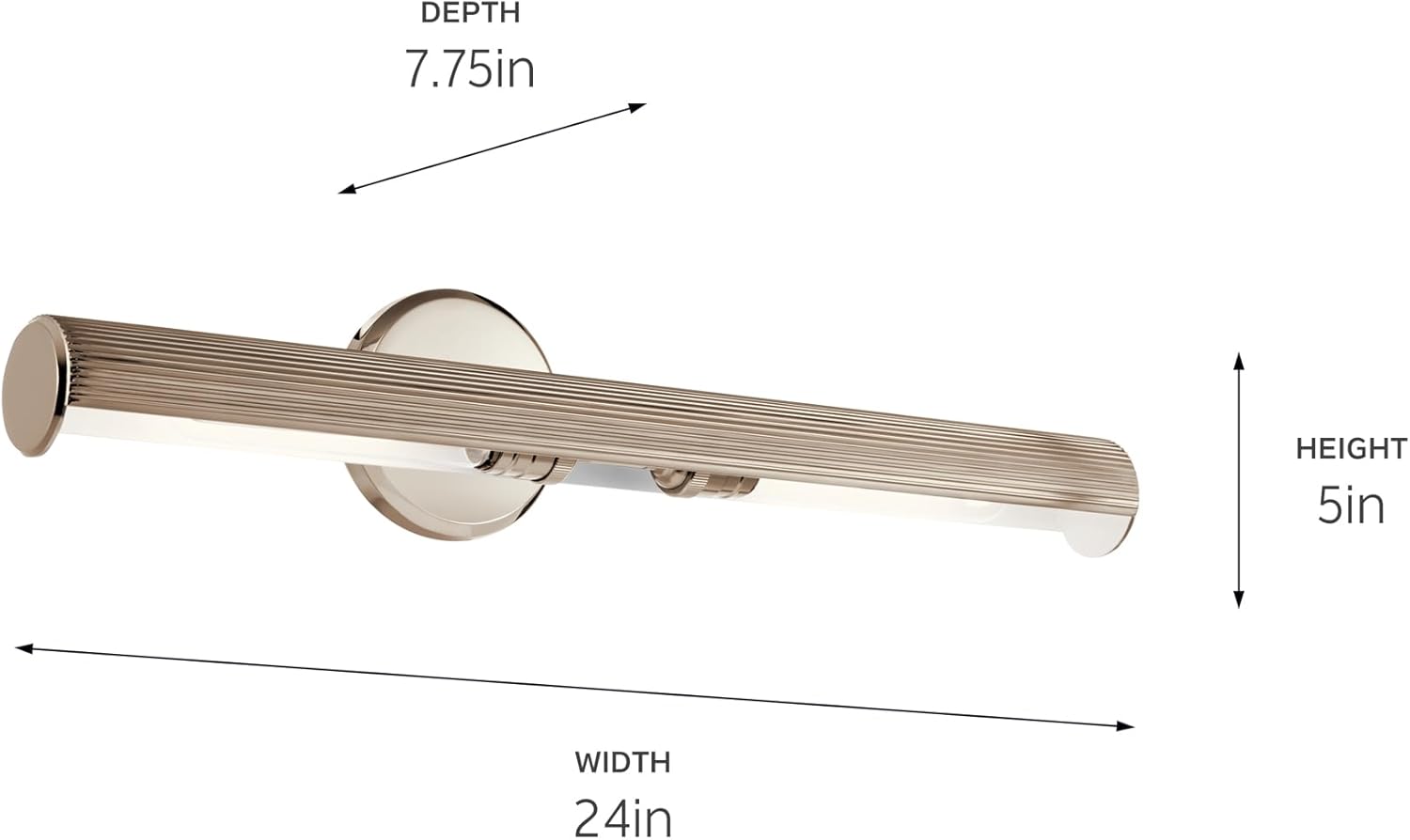 Kichler Midi Picture Light, Updated Traditional Light in Polished Nickel, for Intimate Lighting scenarios Such as Over bookcases or Shelving, Framed Artwork, or bar Area (5" x 24"), 52651PN