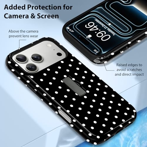 Coque iPhone 17 Pro Max KANGHAR à pois avec sangle et support - 6
