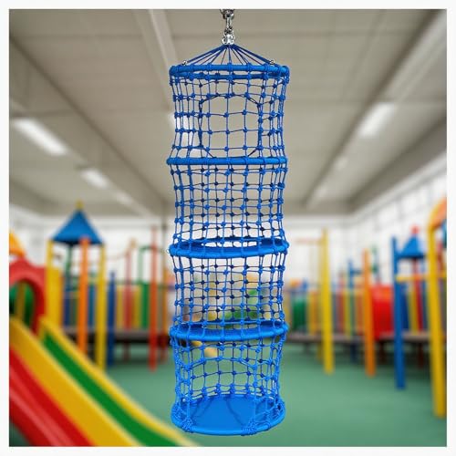 YMXBHN Red De Carga para Escalada De 4 Capas,Poliéster Resistente, para Juegos Infantiles,Red De Escalada,Columpio,para Patios Casas En Los Árboles,Carreras De Obstáculos,Azul