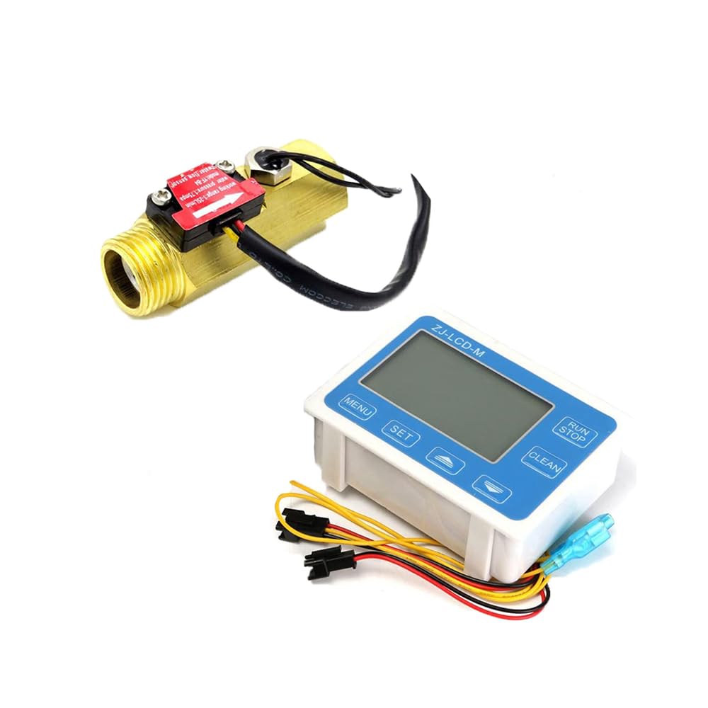Kit de caudalímetro macho a macho con pantalla LCD digital, medidor de flujo de agua, sensor de flujo de efecto Hall para instrumentación (3/4")