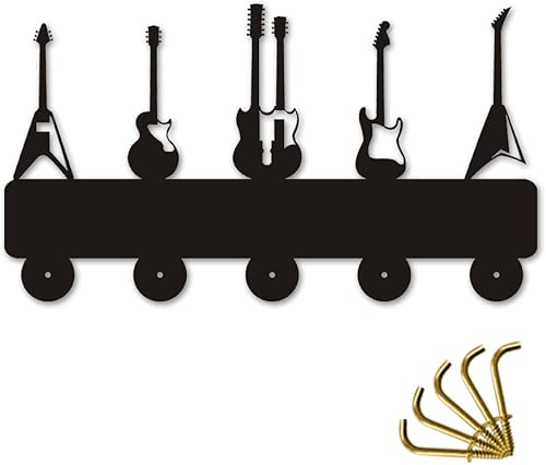 Miniatura 4 de The Geeky Days Guitarras de diseño familiar gancho para remolque, instrumento de música, multiusos para pared, bolsas de gancho para ropa, llaves,