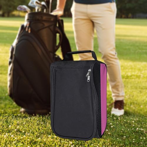 Vaveren Golf Shoes Pouch Shoe Carrier Bag Zippered Sturdy Golf Accessories Sports Shoes Bag Golf Shoes Case for Gym Men Women Outdoor, Pink