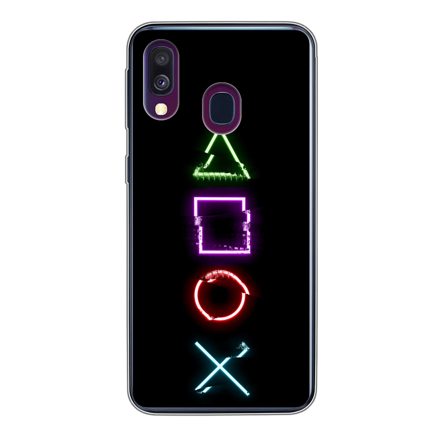 Funda para Samsung Galaxy A40 - Juego - Mando - Neón - Funda de Silicona/Funda Blanda para teléfono móvil