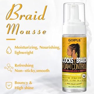 Braid Foam Control Mousse for Braids, Twist, Locs - No Flake, Moisturizing Mousse with Rosemary Oil for Hair Growth - Easy to Apply with Sleep Bonnets