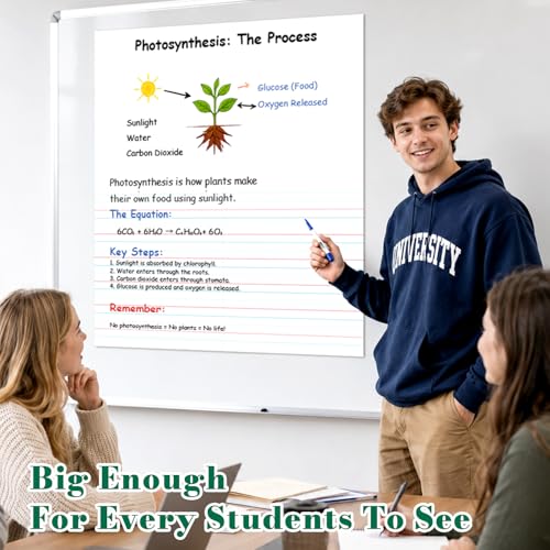 Jumbo Magnetic Draw & Write Paper 24x28in Dry Erase Large Magnetic Lined Paper for Classroom Reusable Lined Chart Page Dry Erase Notebook Poster for Easy Use on Whiteboards & Metal Surfaces — view 6