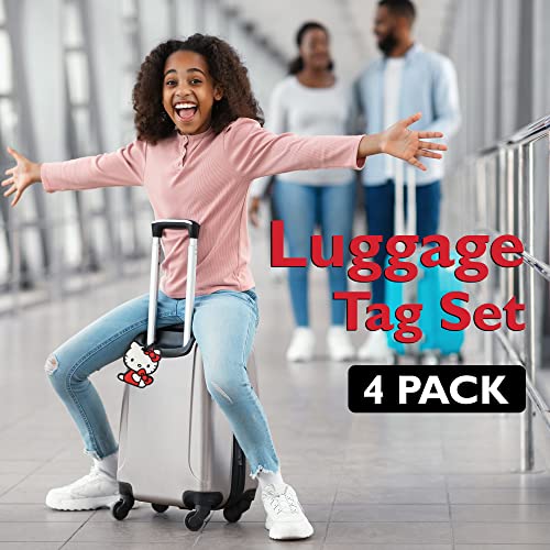 Hello Kitty Luggage Tag for Suitcases 4-Pack Official License, Cute Luggage Tags, Sanrio Travel Gifts2