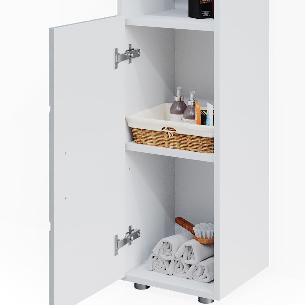 Vicco Midischrank Irma, Weiß Hochglanz mit Einsätzen, 30 x 95 cm