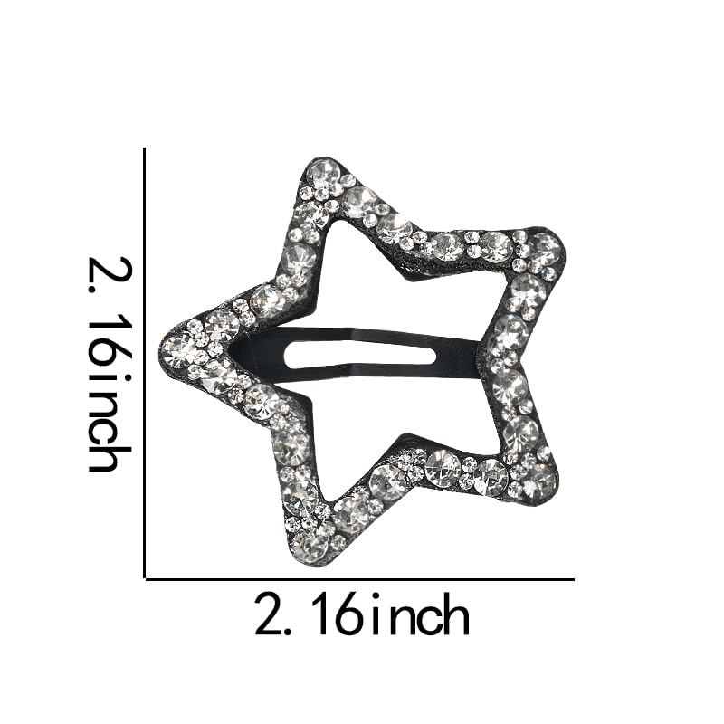 Pinzas para cabello con brillantes forma estrella 4 pcs miniatura 2