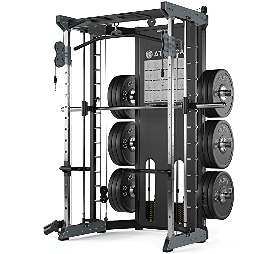 Atletica X10 Multipresse | Smith Machine | 260kg Eigengewicht | 90kg Plate-Loaded Gewichte inkl. | Langhantel und… – Bild 3