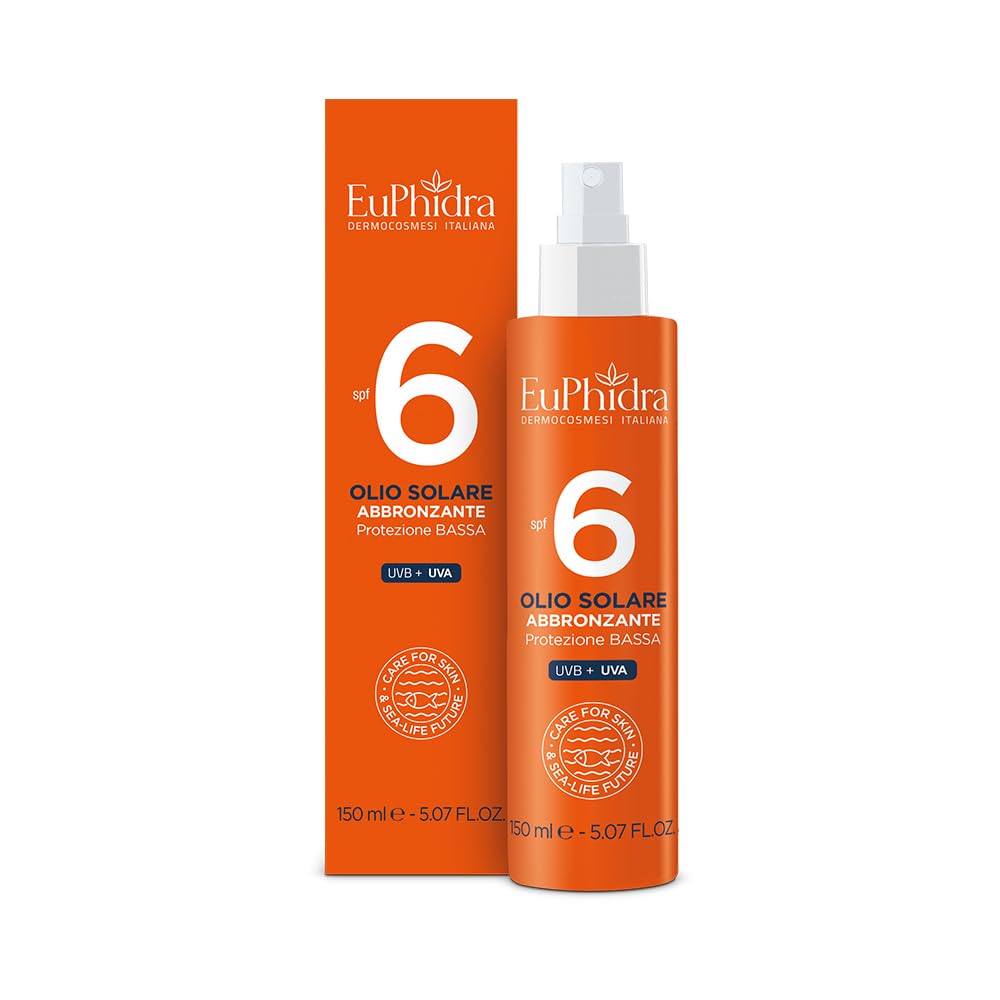 Euphidra Solari - Olio Solare SPF6 Abbronzante, 150ml