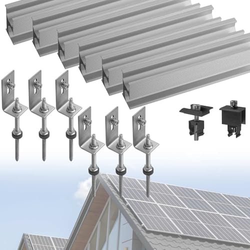Avoltik Solarmodul Halterung Balkonkraftwerk I Solar Halterung für Blechdach Dach I Schienen...