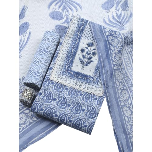 Meena Bazaar Women's Cotton Suit Piece | Premium Cotton Dress Material | Elegant Ethnic Fabric for Kurta Salwar Suit Deal