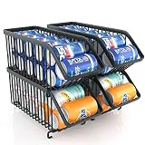 GILLAS 4 Pack Stackable Soda Can Organizer for Refrigerator, Can Holder Dispenser, Canned Food Stora