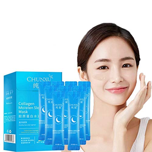 20 Pc Skin Reborn Cooling Mask Creamy Skin Cooling Mask Gel Minimizes Pores Nourish & Moisturize Reduce Fine Lines & Wrinkles No-wash Sleep Mask Independent Pouch Packaging (4ml/Pack ) (20 pack)